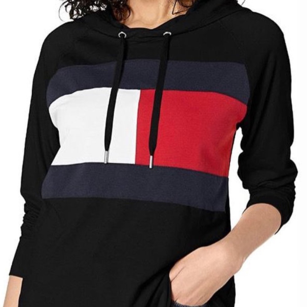 Tommy Hilfiger Sport Women's Color-Block Lightweight Long-sleeve Tee with Hoodie